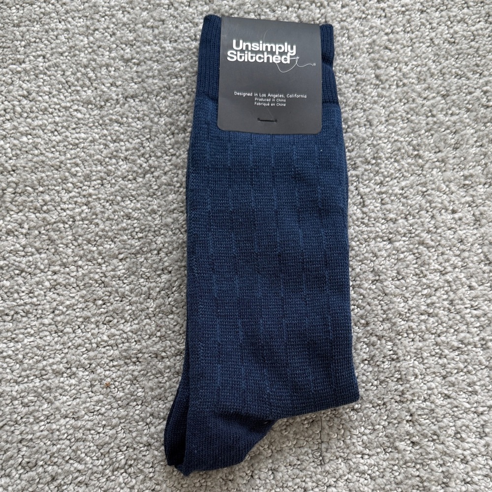 Men's Navy Dress Socks